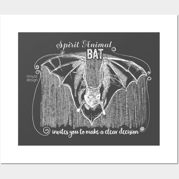 Spirit animal Bat white Wall Art by mnutz